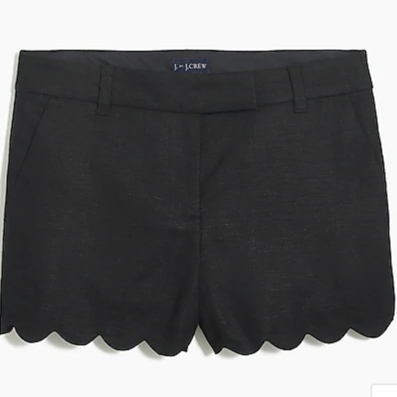J Crew linen-cotton scalloped hem short L2142 - Picture 3 of 5